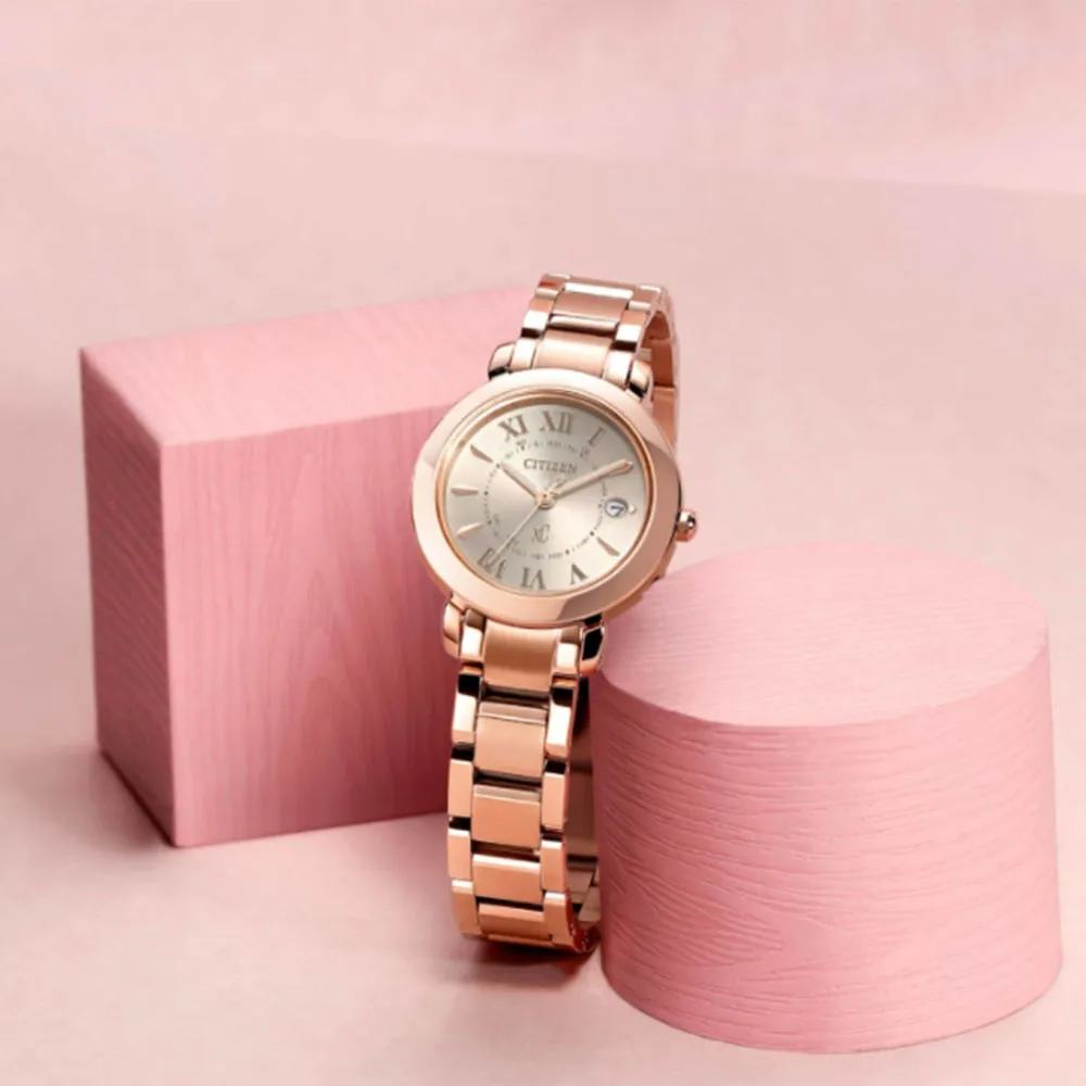 CITIZEN星辰 xC系列 光動能電波玫瑰金腕錶 27.8mm/EC1037-51A 歷史價格詳細信息