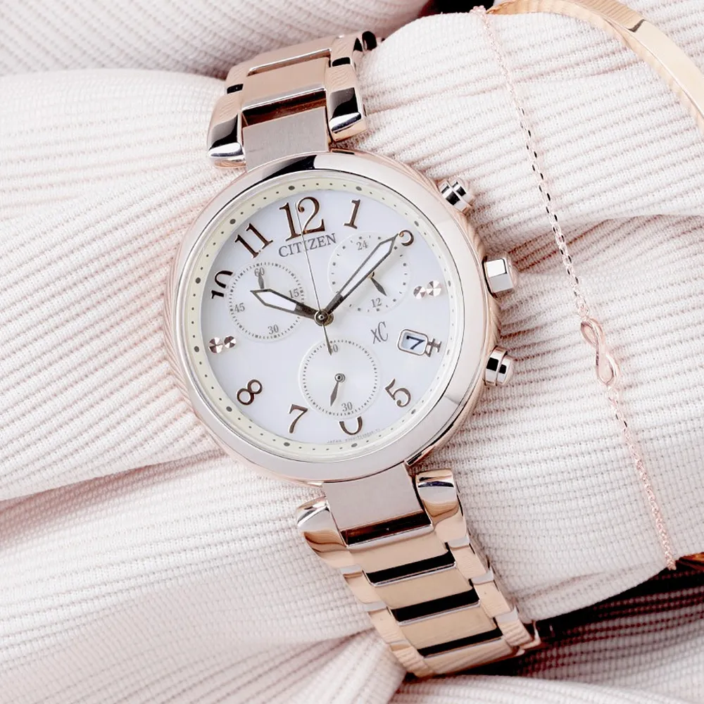 CITIZEN星辰 xC系列 光動能玫瑰金羅馬電波腕錶 29mm/ES9468-51W 歷史價格詳細信息
