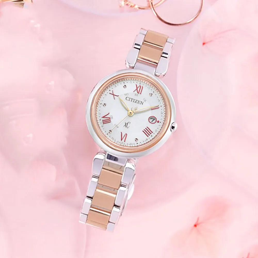 CITIZEN星辰 xC系列 光動能玫瑰金羅馬電波腕錶 29mm/ES9468-51W 歷史價格詳細信息
