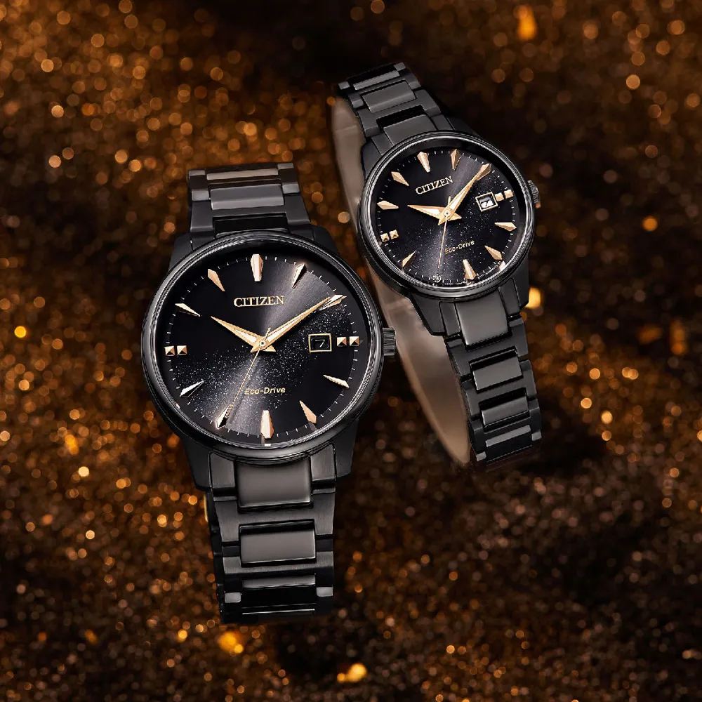 【CITIZEN】星辰 EW2595-81E BM7595-89E 藍寶石鏡面 日期 鋼錶帶 光動能 銀河對錶 玫瑰金/黑 歷史價格詳細信息