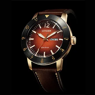 CITIZEN / AW0077-19L / 光動能 潛水風 星期日期 防水100米 小牛皮手錶 藍x銀框x黑 44mm 歷史價格詳細信息