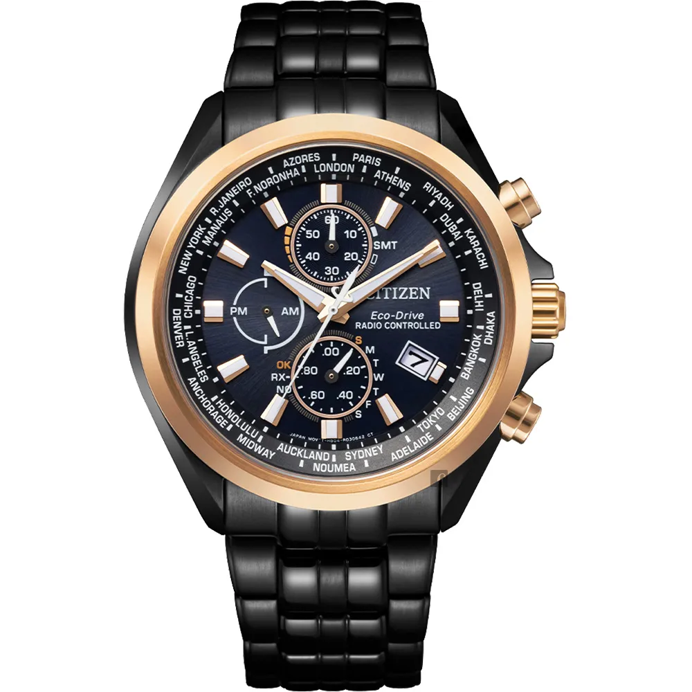 【CITIZEN】星辰 AT8206-81L 廣告款 光動能 萬年曆電波 鋼錶帶 三眼計時男錶 黑/金 44mm 歷史價格詳細信息