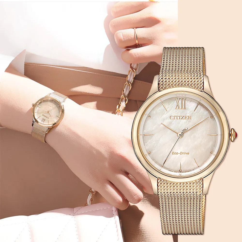 CITIZEN 星辰 L系列 廣告款魅力彩貝光動能時尚女錶-銀x玫瑰金/31mm(EM0854-89Y) 歷史價格詳細信息