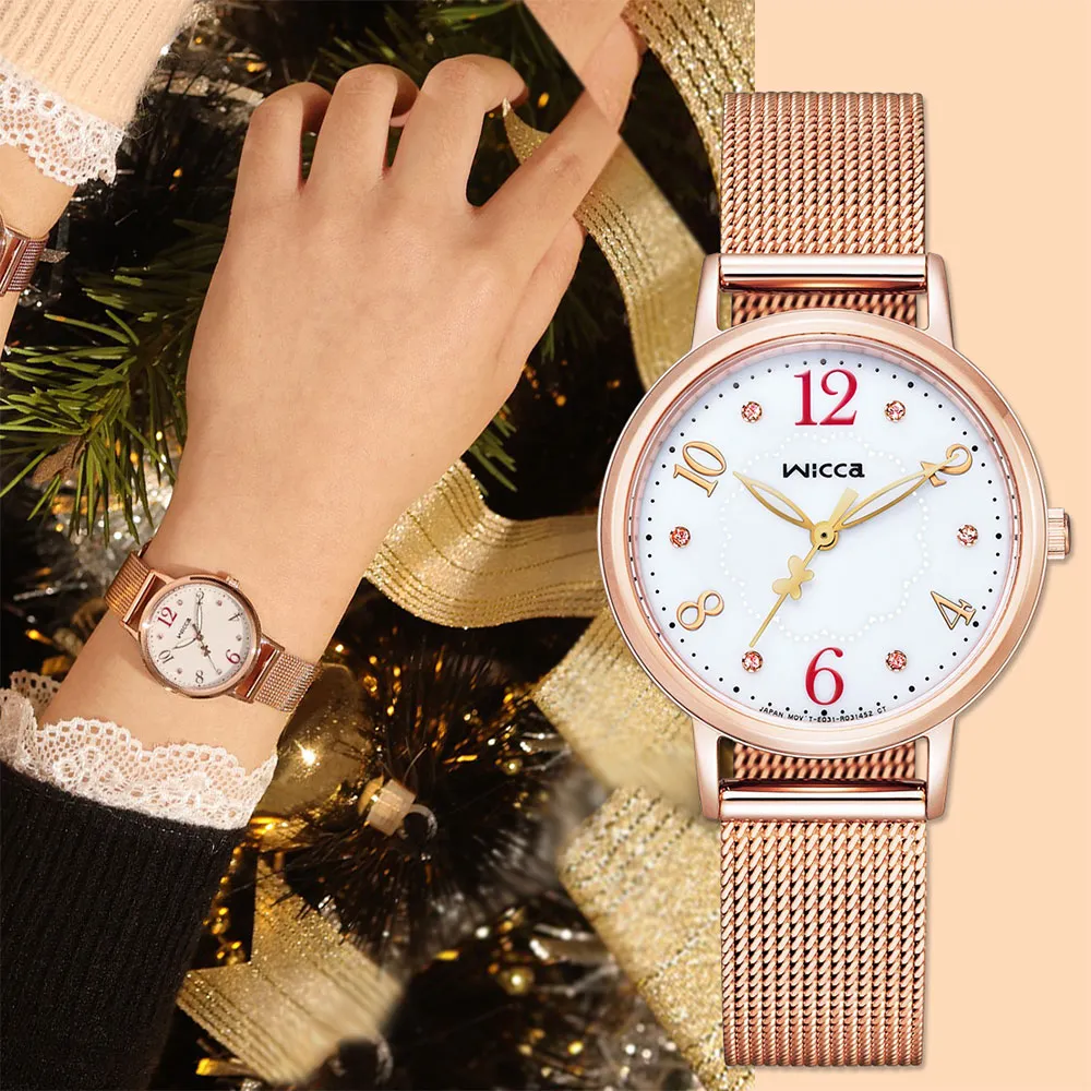 CITIZEN 星辰 Wicca 聖誕節推薦款 太陽能米蘭帶女錶-30mm KP5-166-95 歷史價格詳細信息