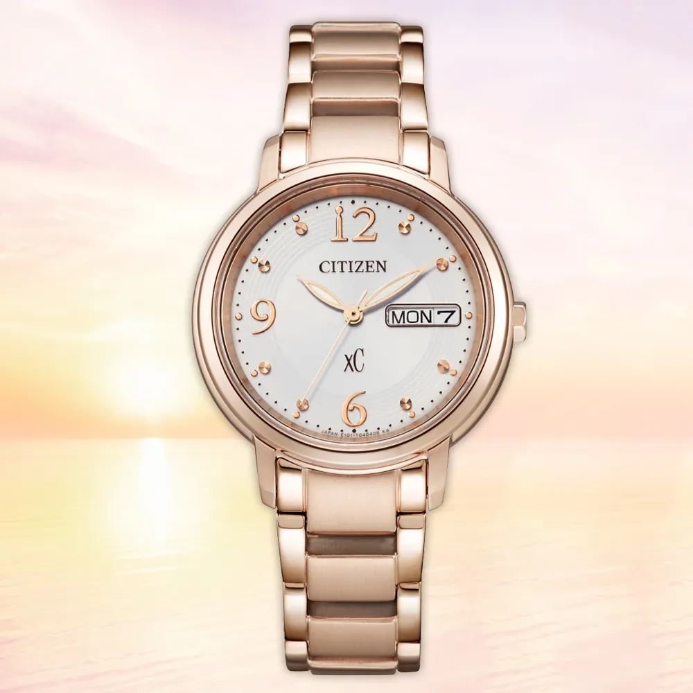 CITIZEN 星辰錶 光動能七夕限定珍愛女錶-34.5mm/玫瑰金x銀(EW2456-88D) 歷史價格詳細信息