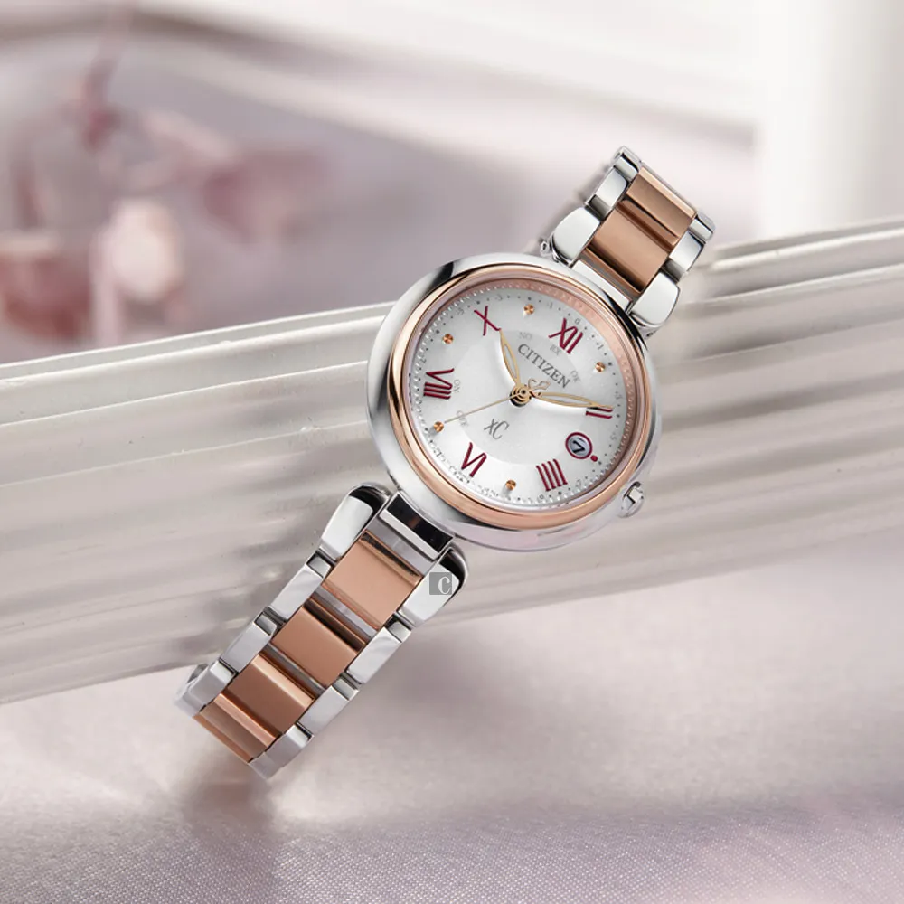 CITIZEN 星辰 XC 鈦金屬光動能電波萬年曆女錶 ES9468-51W 歷史價格詳細信息
