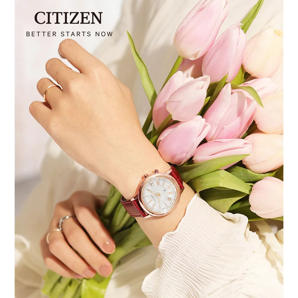 CITIZEN 星辰 xC 周年限定款光動能鈦金屬電波對時錶/櫻花粉紅金/36mm/CB1105-02W 歷史價格詳細信息