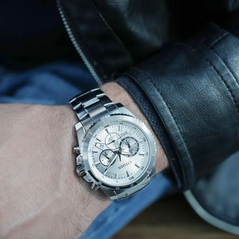 CITIZEN 星辰表 / AN8206-53L / 三眼計時 日期 防水100米 不鏽鋼手錶 藍x鍍玫瑰金 43mm 歷史價格詳細信息