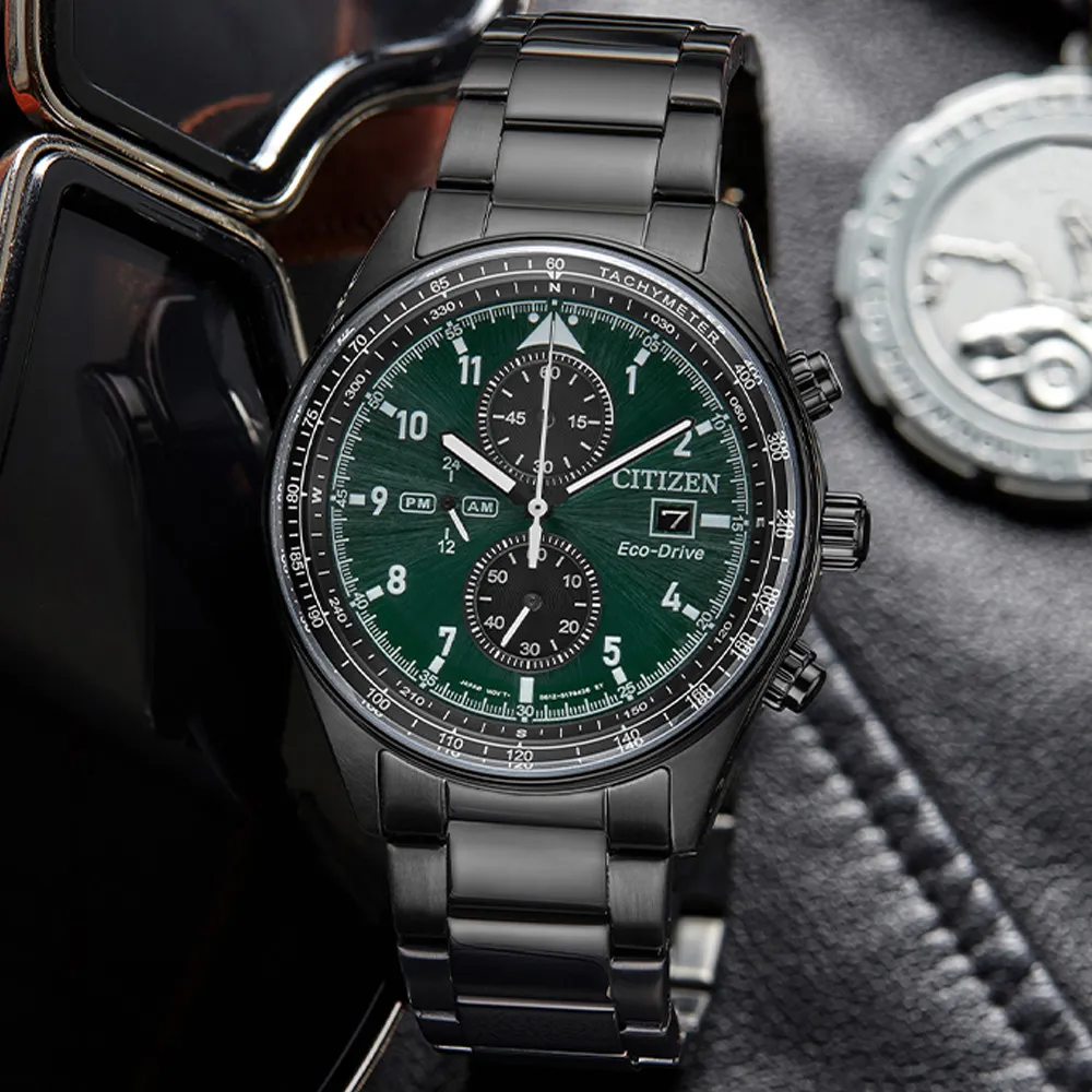 CITIZEN CA0775-87E《光動能 飛行錶》43mm/三眼計時/100M防水/全黑【第一鐘錶】 歷史價格詳細信息