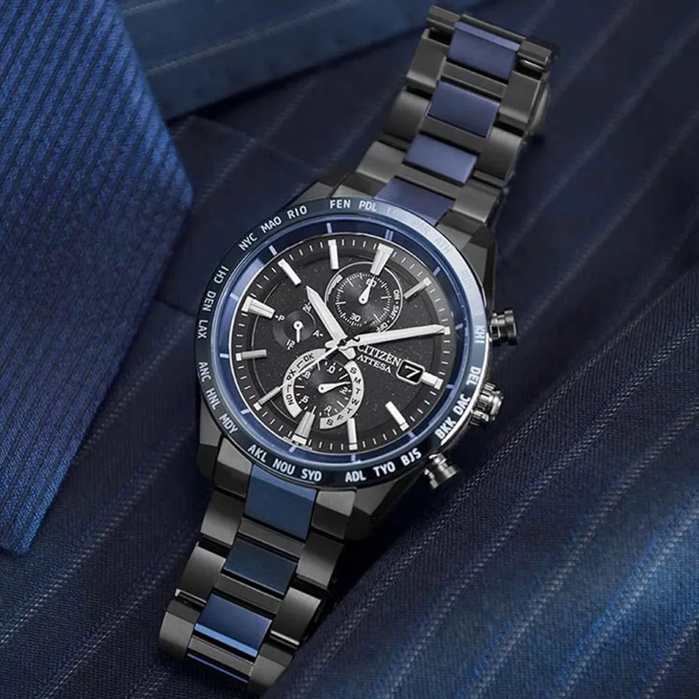 CITIZEN 星辰 光動能 湛藍黑潮流時尚男錶-藍x黑/41mm(AW1375-58L) 歷史價格詳細信息