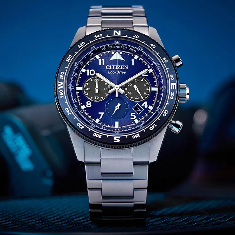 CITIZEN 光動能時尚計時兩眼腕錶-銀X黑-CA7001-87E 歷史價格詳細信息