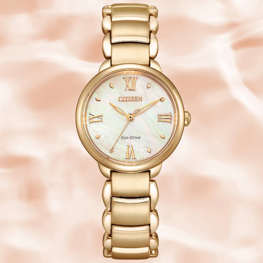 CITIZEN星辰 L系列 光動能時尚玫瑰金腕錶 30mm/EM0912-84Y 歷史價格詳細信息