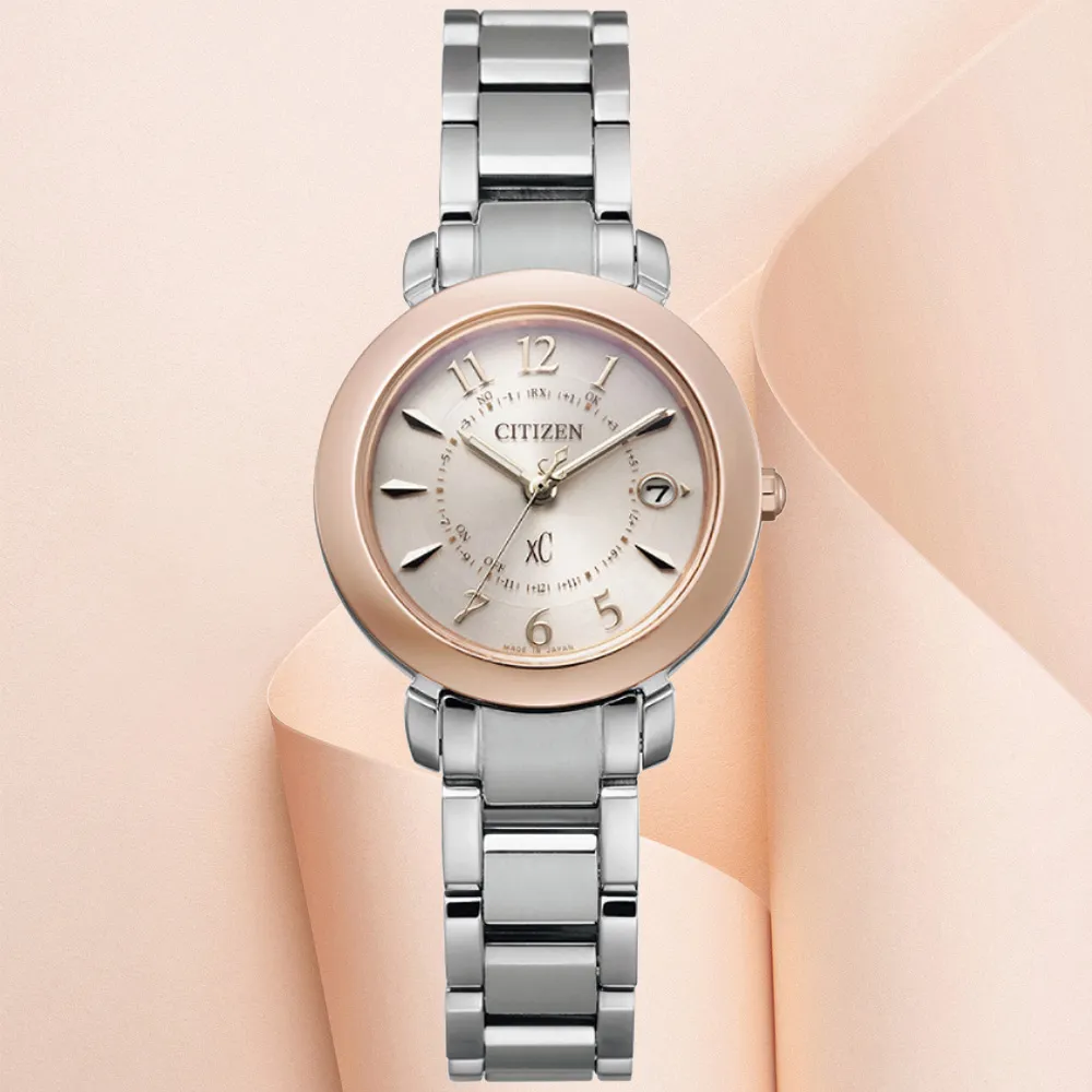CITIZEN星辰 xC系列 光動能電波玫瑰金腕錶 27.8mm/EC1037-51A 歷史價格詳細信息