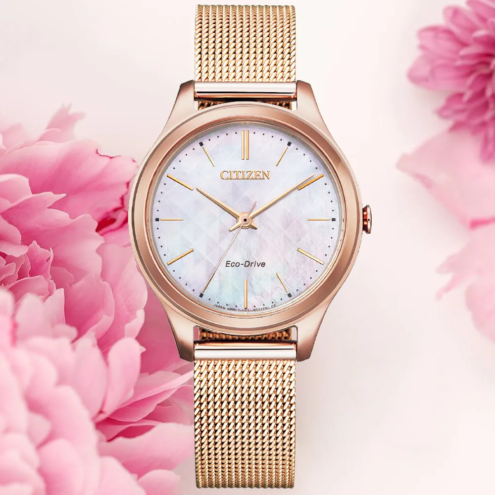 CITIZEN星辰 LADYS系列 光動能 珍珠貝幻彩腕錶 32mm / EM0508-80Y 歷史價格詳細信息