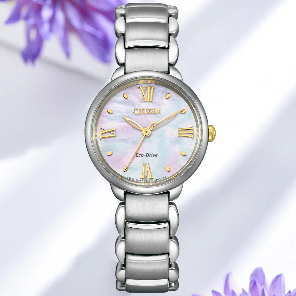 CITIZEN星辰 L系列 光動能時尚玫瑰金腕錶 30mm/EM0912-84Y 歷史價格詳細信息