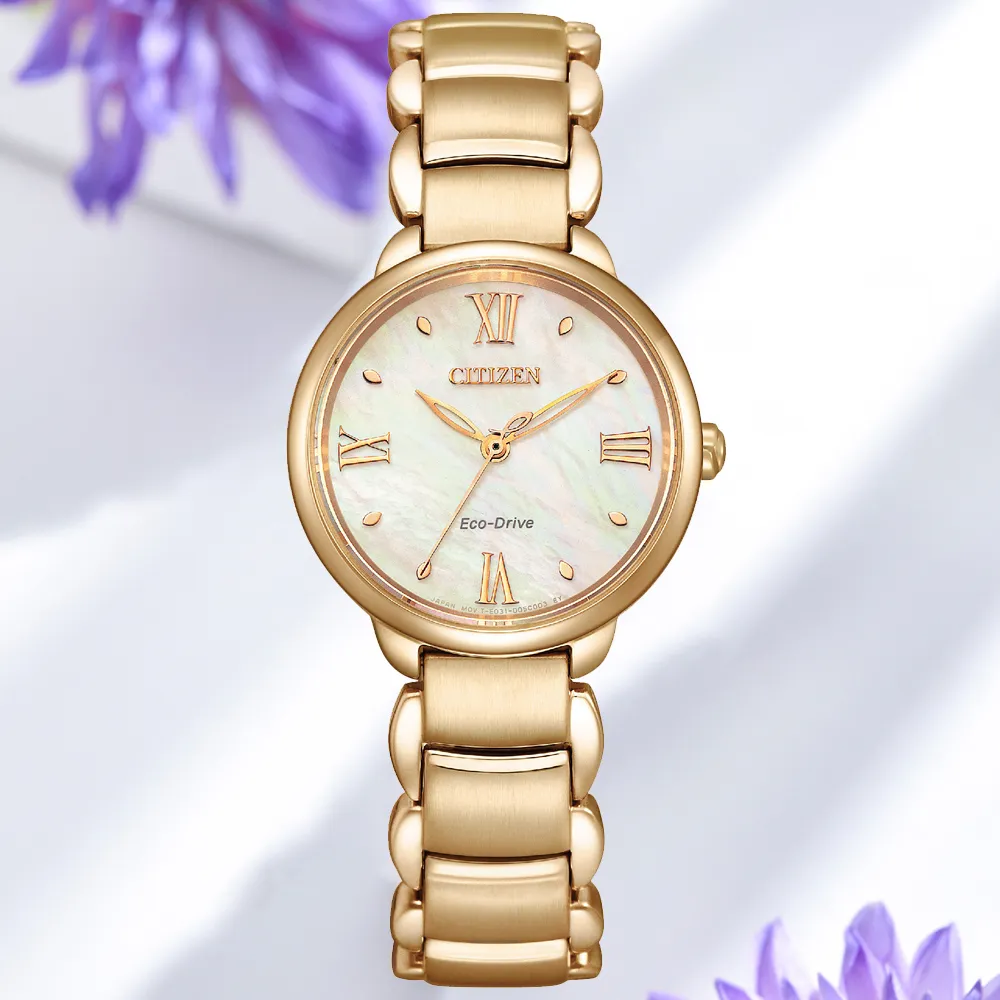 CITIZEN星辰 L系列 光動能時尚玫瑰金腕錶 30mm/EM0912-84Y 歷史價格詳細信息