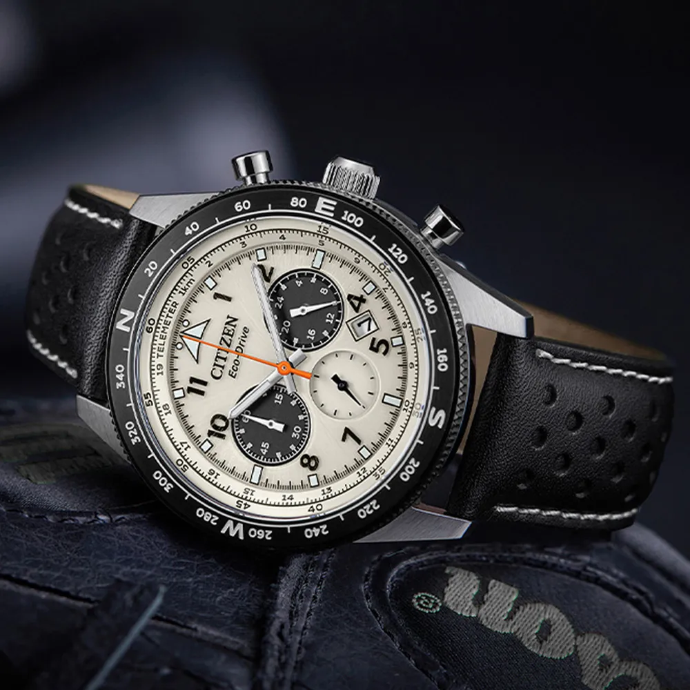 CITIZEN 光動能時尚計時兩眼腕錶-銀X黑-CA7001-87E 歷史價格詳細信息