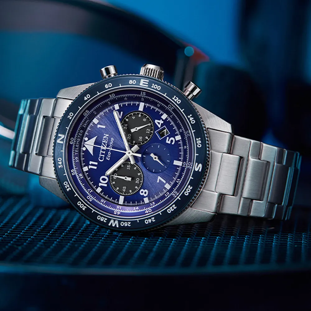 CITIZEN 光動能時尚計時兩眼腕錶-銀X黑-CA7001-87E 歷史價格詳細信息