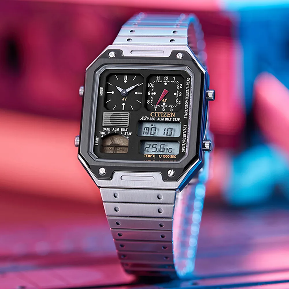 CITIZEN JG2126-69E《ANA-DIGI TEMP 經典復刻電子錶》33mm/男女兼用/銀黑/公司貨 歷史價格詳細信息