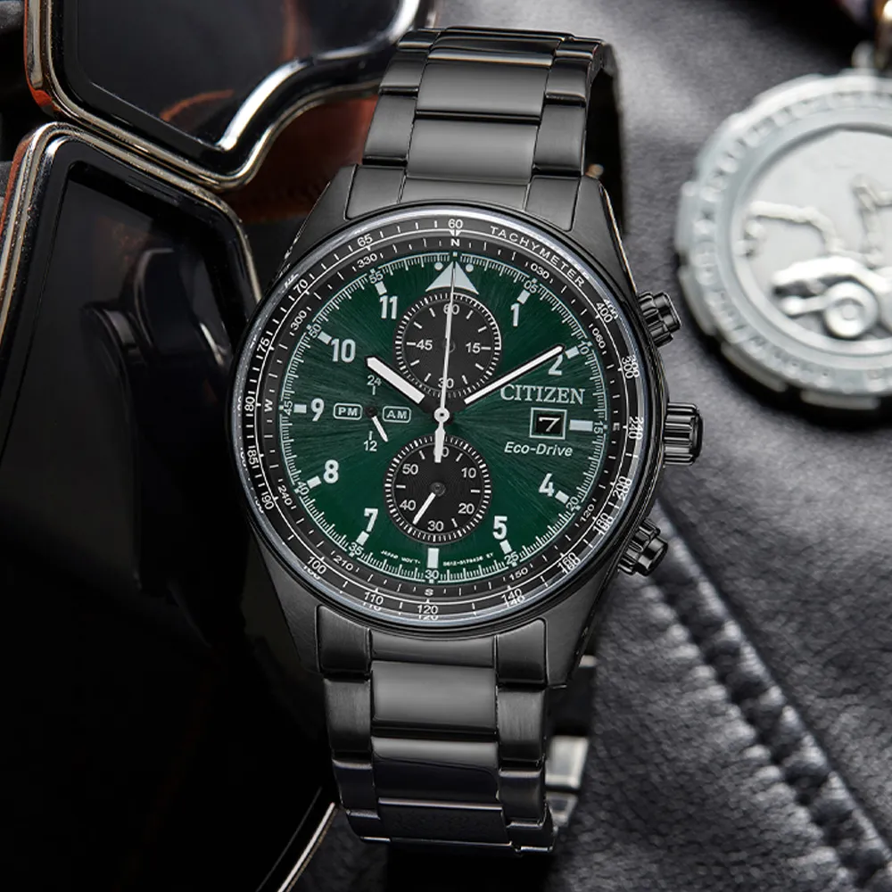 CITIZEN CA0775-87E《光動能 飛行錶》43mm/三眼計時/100M防水/全黑【第一鐘錶】 歷史價格詳細信息