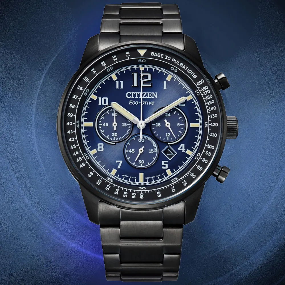 CITIZEN星辰 Chronograph系列 光動能三眼計時腕錶 43mm/CA4534-81X 歷史價格詳細信息