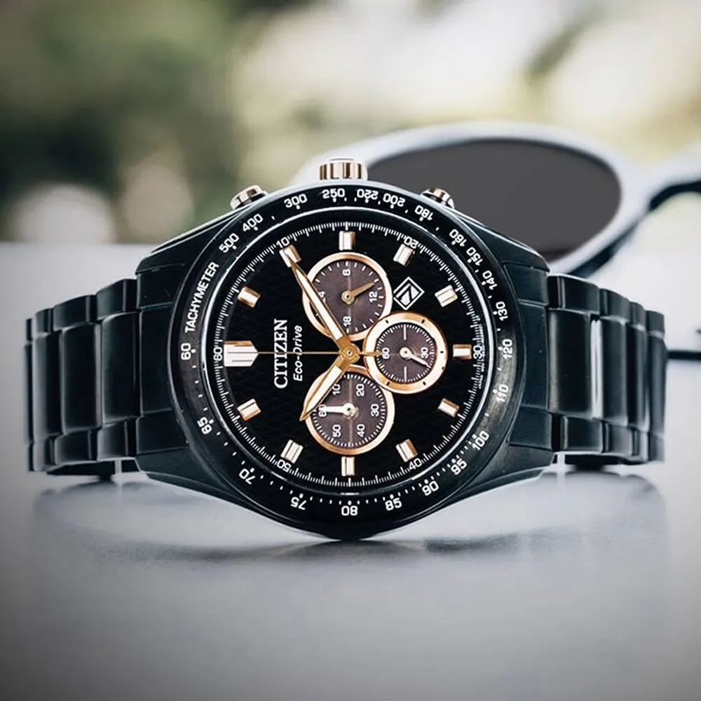 CITIZEN星辰 Chronograph系列 光動能玫瑰金計時腕錶 43mm/CA4458-88E 歷史價格詳細信息