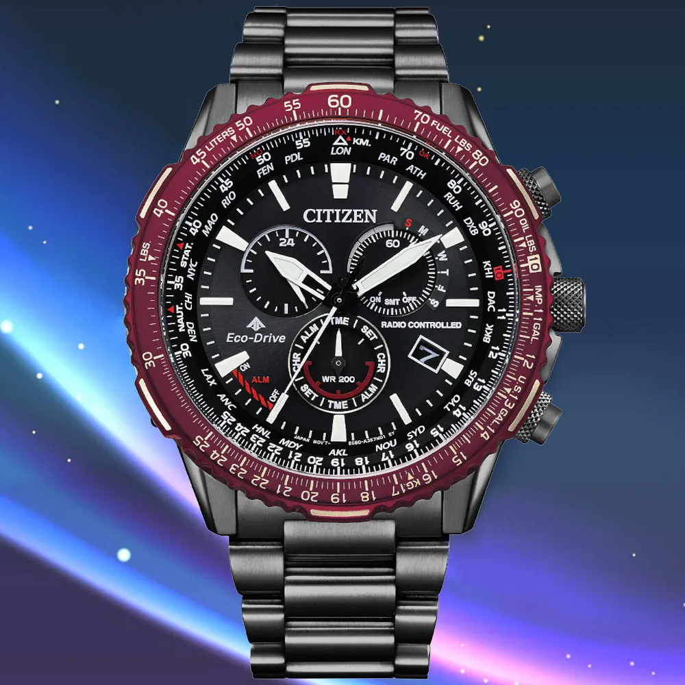 CITIZEN星辰 PROMASTER系列 光動能電波三眼腕錶 45.4mm/CB5925-82X 歷史價格詳細信息