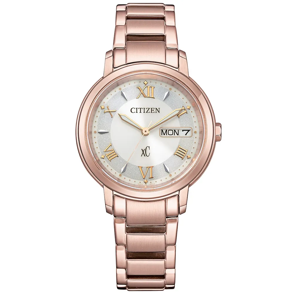 CITIZEN星辰 xC系列 光動能玫瑰金羅馬電波腕錶 29mm/ES9468-51W 歷史價格詳細信息