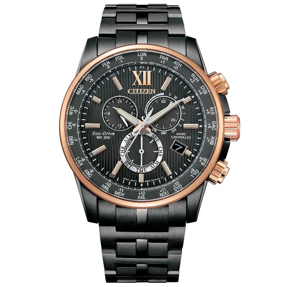 CITIZEN星辰 GENTS系列 亞洲限定 光動能電波三眼腕錶 42.5mm/CB5888-87E 歷史價格詳細信息