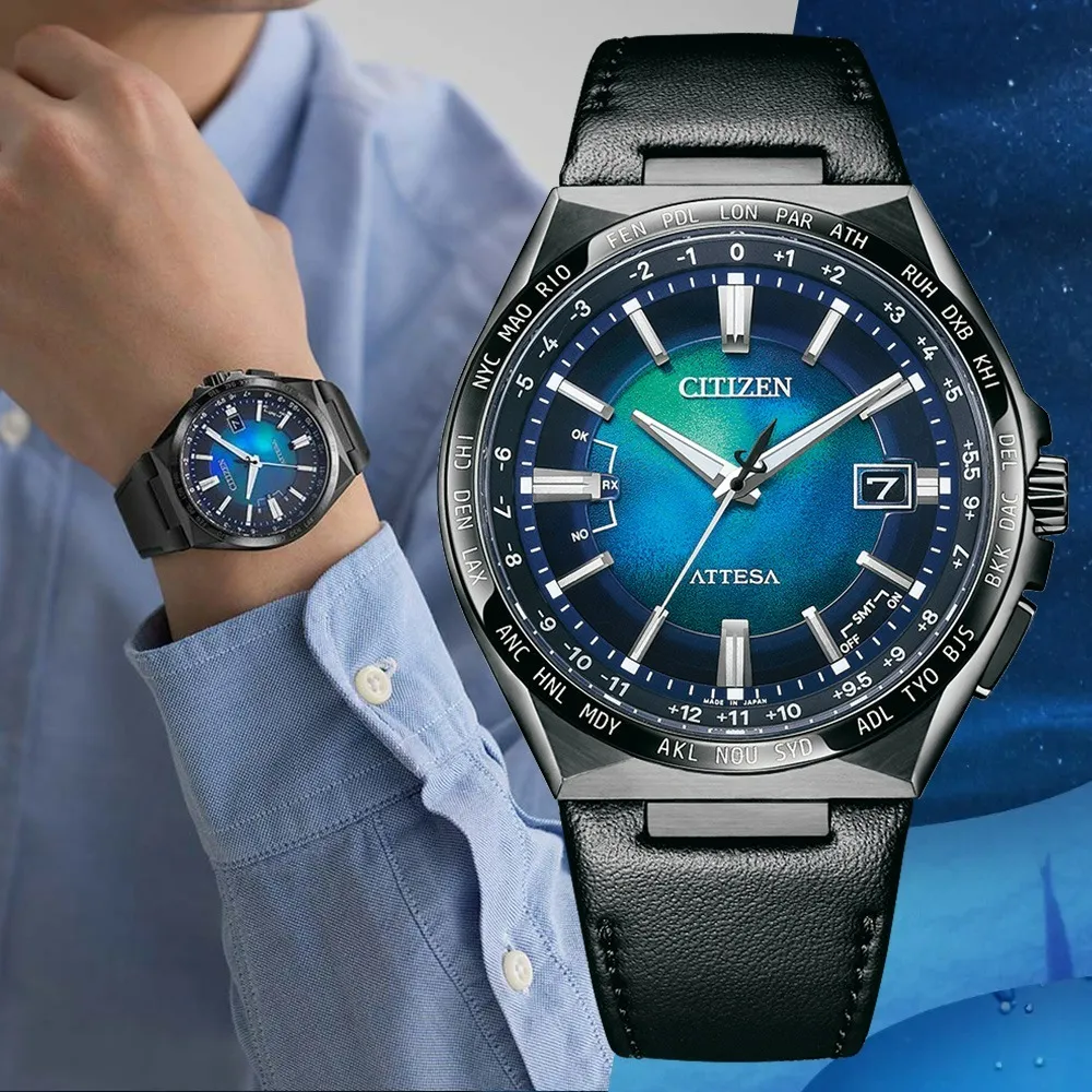 【CITIZEN】星辰 千彩之海 CB0215-18L 電波萬年曆 藍寶石鏡面 光動能 皮錶帶男錶 黑/藍 42.5mm 歷史價格詳細信息