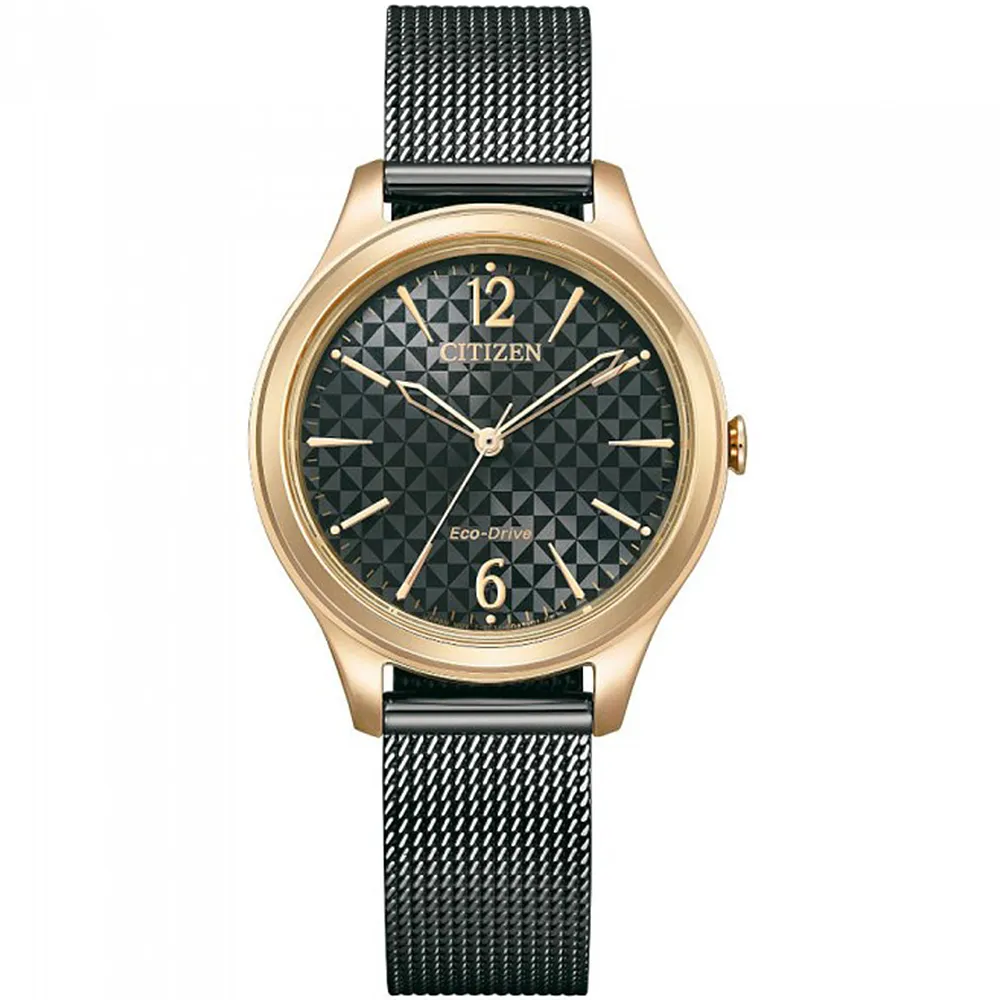 【CITIZEN】星辰 EM0509-10A 光動能 幾何紋路 皮錶帶女錶 灰/玫瑰金 32mm 歷史價格詳細信息