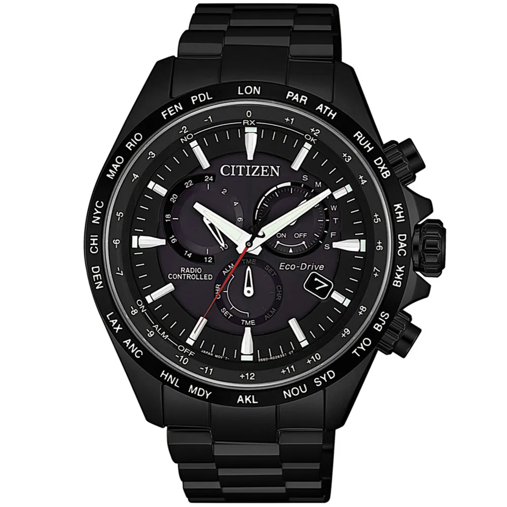 CITIZEN 星辰 光動能電波對時萬年曆三眼計時錶/黑X銀/41.1mm/CB5966-69E 歷史價格詳細信息