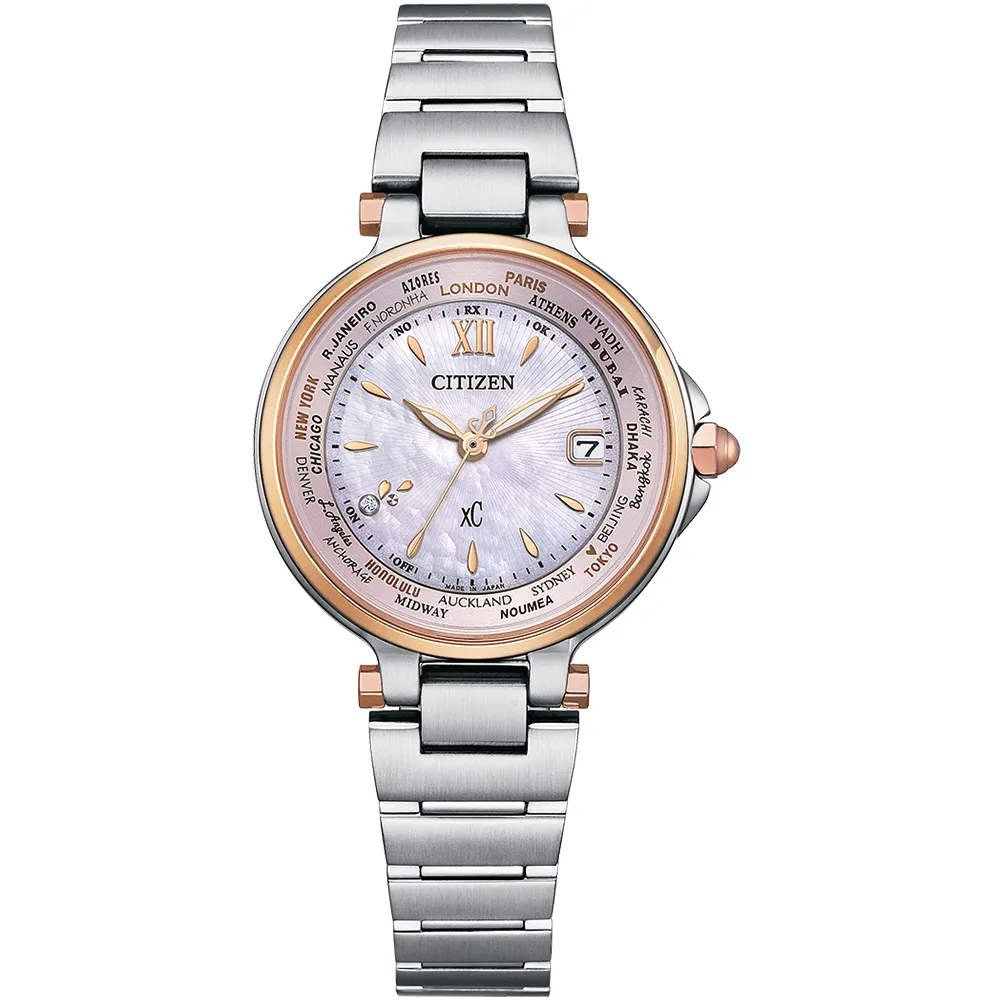 CITIZEN EC1011-62W《xC 田馥甄 代言款》29mm/光動能電波萬年曆女款/雙色金【第一鐘錶】 歷史價格詳細信息