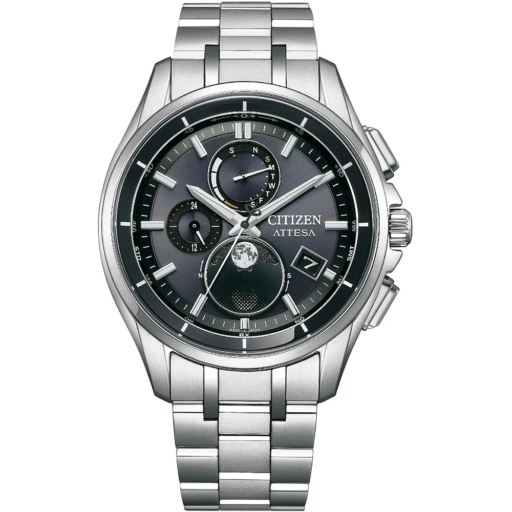 CITIZEN 星辰 光動能鈦金月相電波錶/全黑/41.5mm/BY1006-62E 歷史價格詳細信息