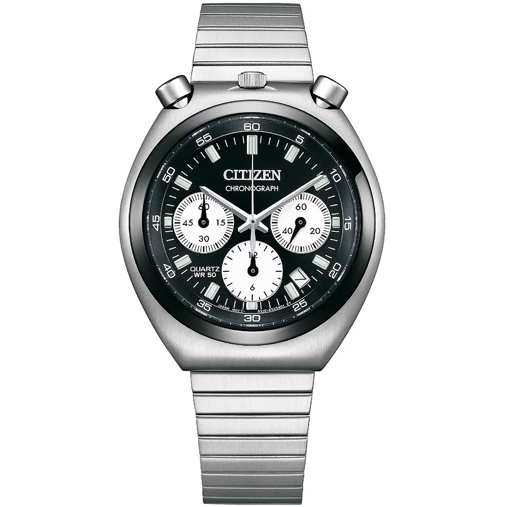 CITIZEN 星辰表 / AN3690-56L / 經典三眼計時碼錶日期日本機芯防水100米不鏽鋼手錶藍色43mm 歷史價格詳細信息