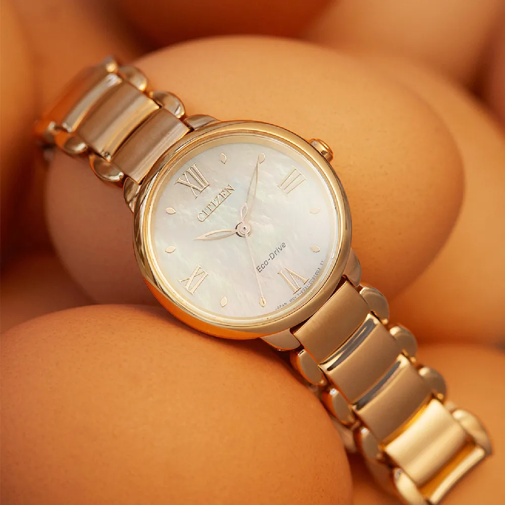 CITIZEN 星辰 L系列光動能白蝶貝典雅真鑽腕錶/金/30mm/EM0919-85Y 歷史價格詳細信息