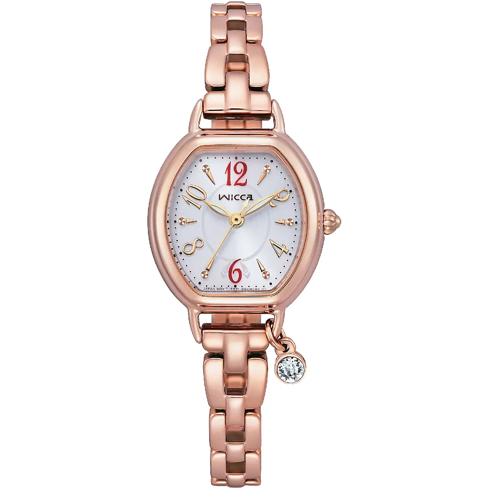 CITIZEN 星辰 Wicca KP2-566-95 台灣限定款水晶太陽能女錶-粉x玫瑰金 歷史價格詳細信息