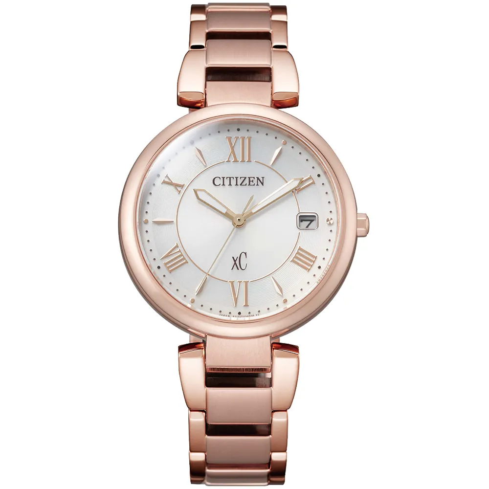 【CITIZEN】星辰 xC 亞洲限定 EO1192-59A 羅馬字 鋼錶帶 光動能女錶 33mm 玫瑰金/白 歷史價格詳細信息
