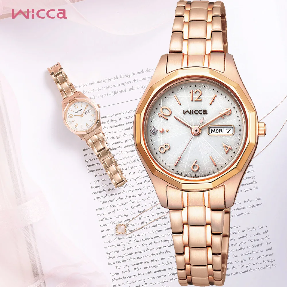 【CITIZEN】星辰 Wicca 少女系列 KH3-568-13 太陽能 米蘭錶帶女錶 玫瑰金/白 附贈皮錶帶 歷史價格詳細信息