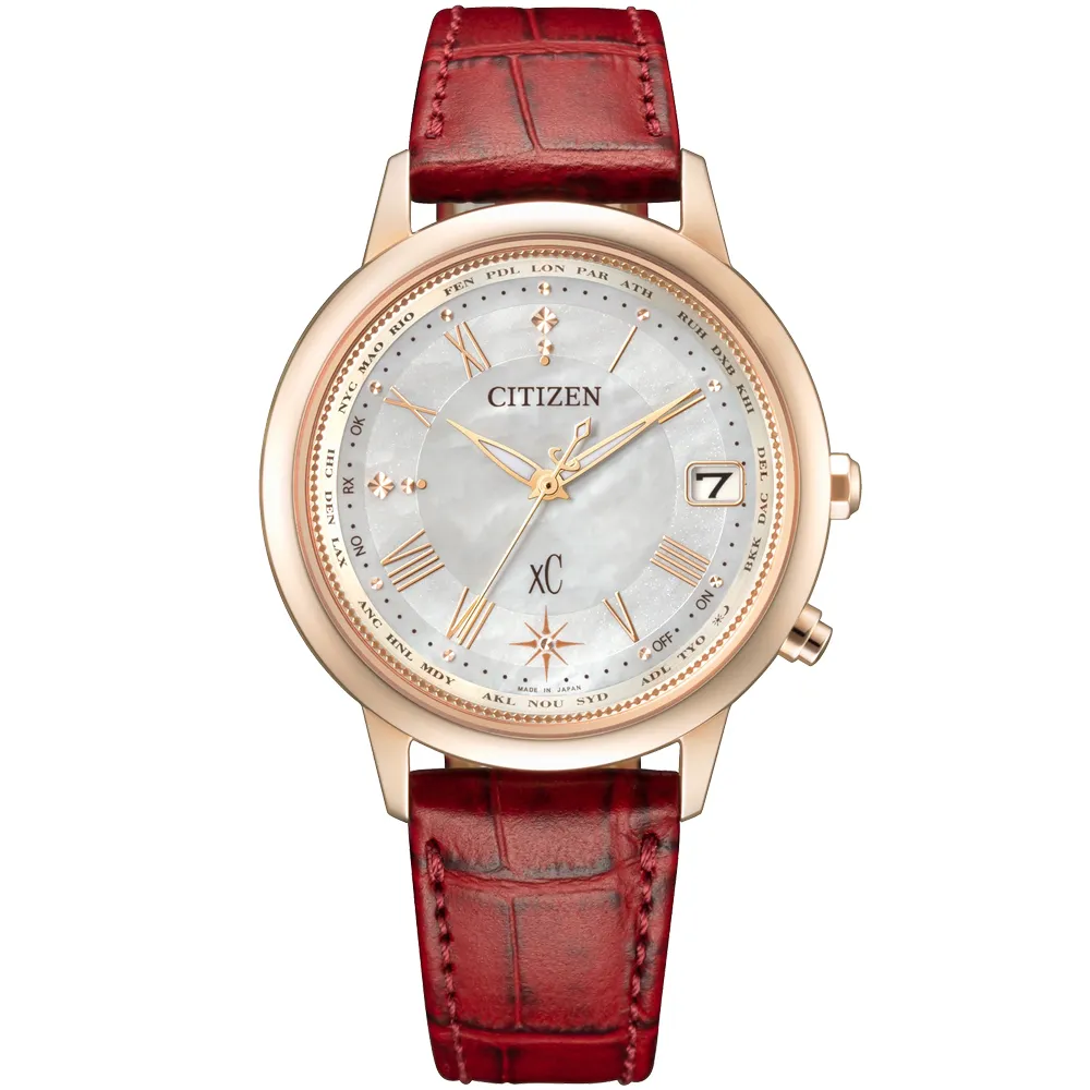 CITIZEN 星辰 xC 限量款光動能白蝶貝鈦金屬電波錶/櫻花粉紅金/29mm/ES9467-62W 歷史價格詳細信息