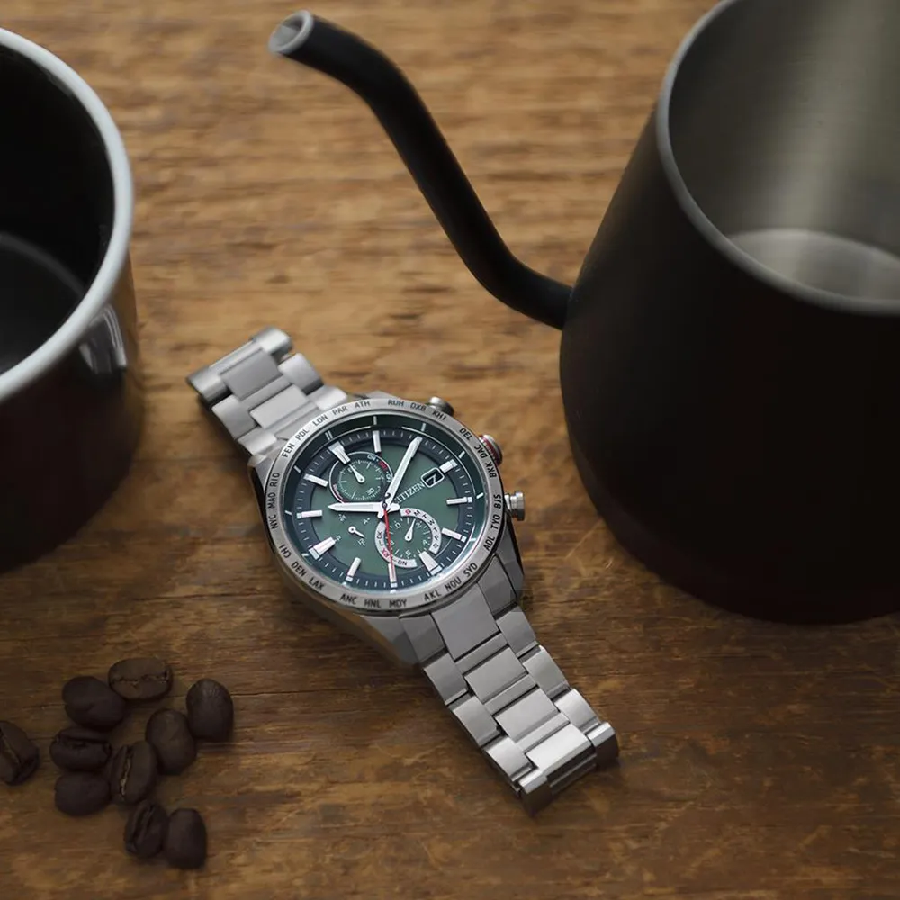 CITIZEN 星辰 限量 鈦金屬光動能電波萬年曆手錶 AT8181-63W 歷史價格詳細信息