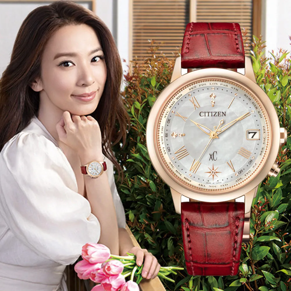 CITIZEN 星辰 xC 周年限定款光動能鈦金屬電波對時錶/櫻花粉紅金/36mm/CB1105-02W 歷史價格詳細信息