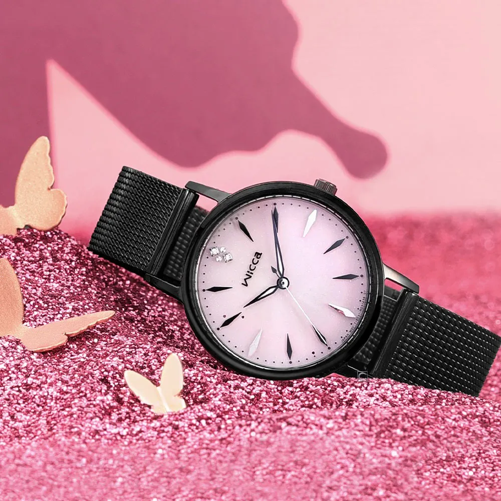 CITIZEN wicca粉面個性黑鋼米蘭帶太陽能腕錶KP5-140-91 歷史價格詳細信息