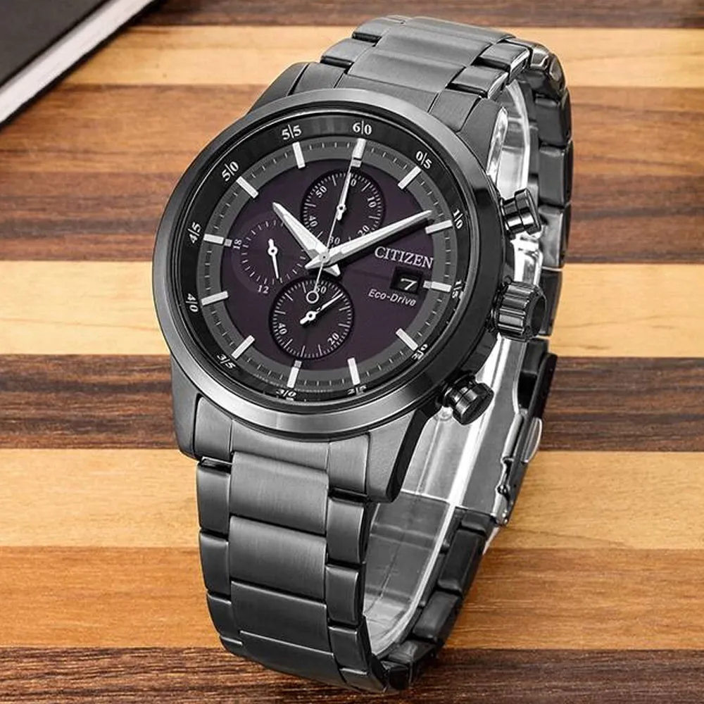 CITIZEN星辰 Chronograph系列 光動能簡約計時腕錶 43mm/CA0615-59E 歷史價格詳細信息