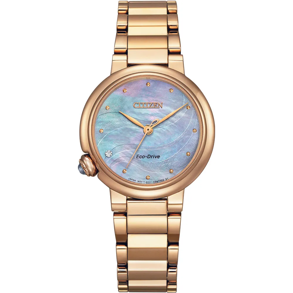 【CITIZEN】星辰 L系列 EM0919-85Y 鋼錶帶 光動能女錶 玫瑰金/白蝶貝 30mm 歷史價格詳細信息