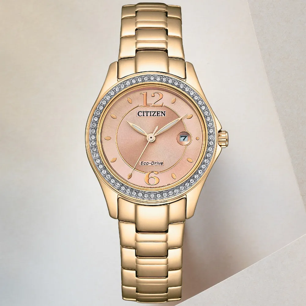 CITIZEN 星辰 LADYS 光動能 水晶鑽 白蝶貝藍寶石玻璃淑女腕錶-皮錶帶34mm(EM0419-11D) 歷史價格詳細信息