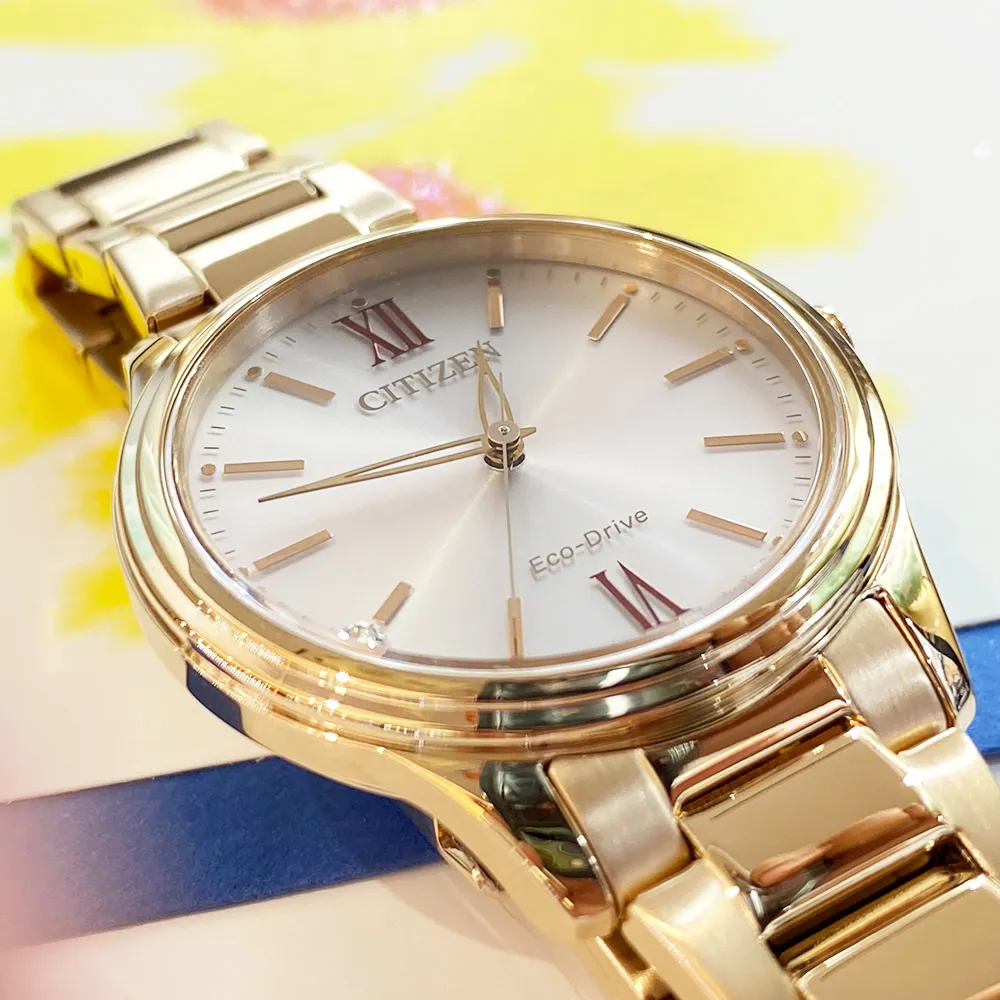 【CITIZEN】星辰 Eco-Drive 簡約風 米蘭錶帶 光動能女錶 EM0577-87E 金/黑 30mm 歷史價格詳細信息