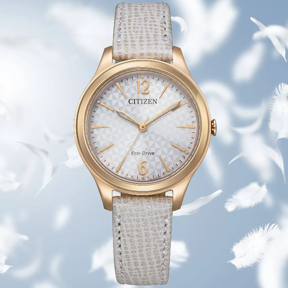 【CITIZEN】星辰 EM0509-10A 光動能 幾何紋路 皮錶帶女錶 灰/玫瑰金 32mm 歷史價格詳細信息