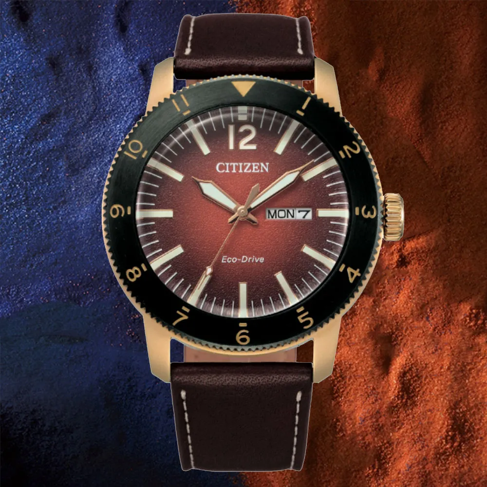 CITIZEN / AW0077-19L / 光動能 潛水風 星期日期 防水100米 小牛皮手錶 藍x銀框x黑 44mm 歷史價格詳細信息