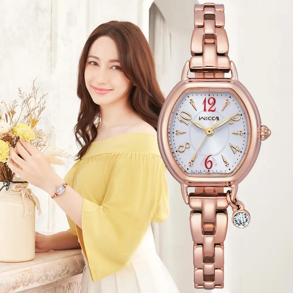 CITIZEN 星辰 Wicca KP2-566-95 台灣限定款水晶太陽能女錶-粉x玫瑰金 歷史價格詳細信息